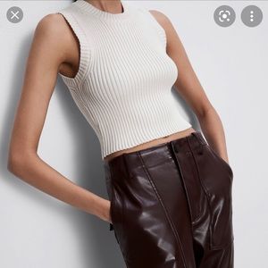 Zara Ribbed Knit Sleeveless Top